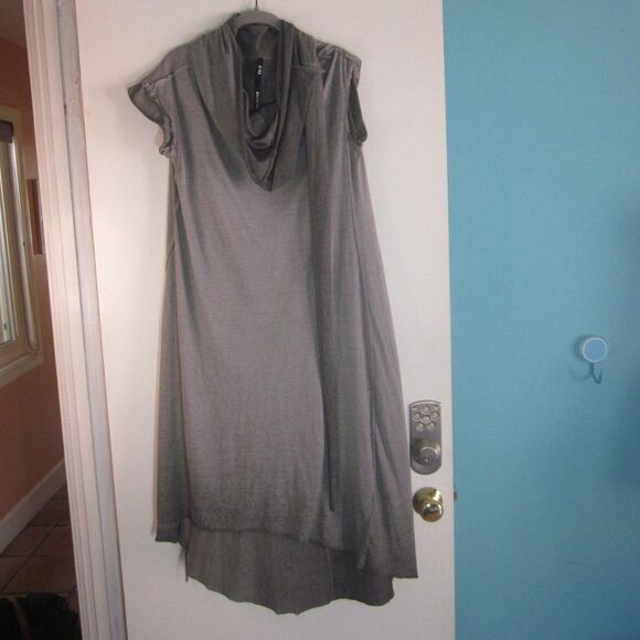 Studio B3 Womens Size 40 / M Gray Cotton Avant Garde Midi Cowlneck Long Dress - Picture 2 of 15